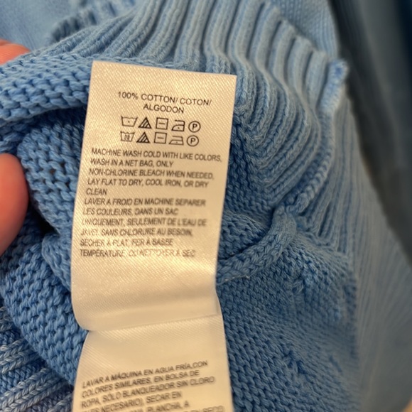 Lucky Brand Light Blue Dotted Knit Sweater - Picture 5 of 5